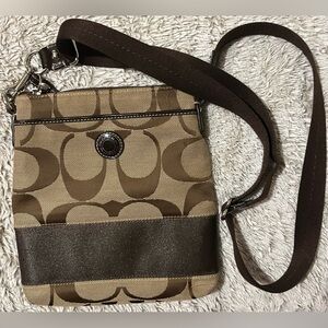Coach Tan and Brown Crossbody Bag